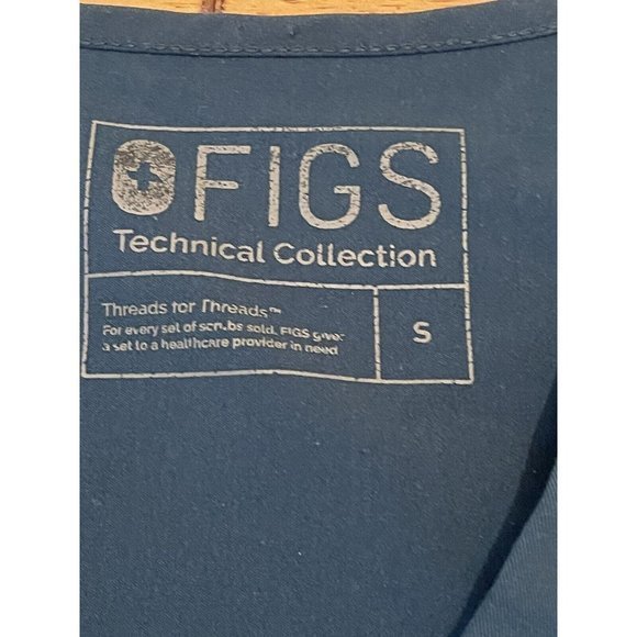 Figs Womens Size Med Teal Stretch Casma V Neck Short Sleeve Scrub Top‎ - Picture 5 of 6